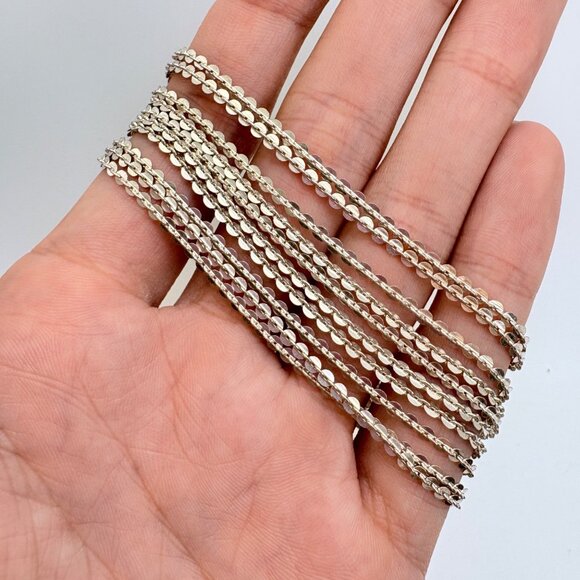 Milor Sterling Silver 925 Ten Strand Circle Link Chain Bracelet Size 7.5" Length - Picture 2 of 12